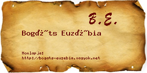 Bogáts Euzébia névjegykártya